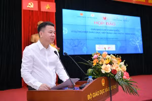 Nhà báo Triệu Ngọc Lâm – Tổng Biên tập Báo Giáo dục và Thời đại phát biểu tại Họp báo phát động Giải báo chí toàn quốc “Vì sự nghiệp Giáo dục Việt Nam” lần thứ VI năm 2023.