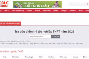 Giao diện trang tra cứu điểm thi tốt nghiệp THPT trên Báo Giáo dục và Thời đại.