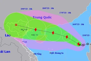 Bão số 1 là cơn bão đầu tiên năm 2023 có cường độ mạnh, dự kiến đổ bộ vào khu vực Bắc Bộ. Ảnh: ITN. 