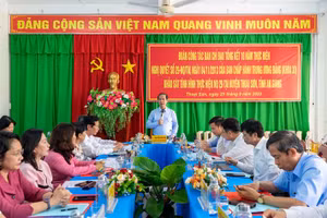 Đoàn công tác Bộ GDĐT khảo sát và làm việc tại Trường THCS Định Thành, huyện Thoại Sơn, An Giang.