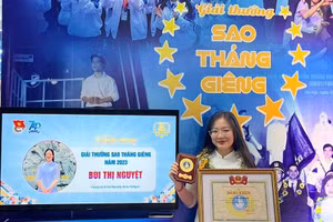 Bùi Thị Nguyệt, sinh viên Khoa Điện, trường Đại học Kỹ thuật Công nghiệp (ĐH Thái Nguyên) vinh dự giành Giải thưởng "Sao tháng Giêng"năm 2023 và danh hiệu "Sinh viên 5 tốt" cấp Trung ương năm học 2022 - 2023.