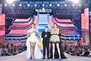 Tiểu Vy, Kỳ Duyên và NTK Lê Thanh Hòa.