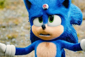 Hình ảnh chú Nhím Sonic trong bộ phim hoạt hình Sonic the Hedgehog.