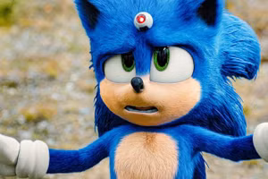 Hình ảnh chú Nhím Sonic trong bộ phim hoạt hình Sonic the Hedgehog.