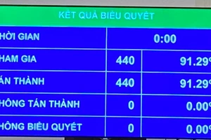 Các đại biểu thông qua Luật Phòng, chống HIV/AIDS sửa đổi. Ảnh: VGP/ Lê Sơn