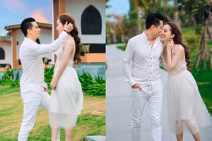 Ảnh tình tứ của Việt Anh và Quỳnh Nga.