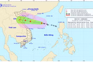 Hướng di chuyển của cơn bão số 7.