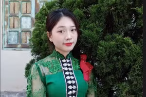 Em Lường Thị Kim Duyên, người dân tộc Thái, học sinh lớp 12C3, Trường THPT DTNT tỉnh Điện Biên (tỉnh Điện Biên). Ảnh NVCC.