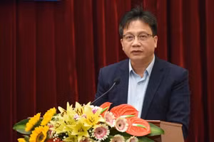 Ông Nguyễn Ngọc Ân – Chủ tịch Công đoàn Giáo dục Việt Nam phát biểu tại buổi Lễ tổng kết và trao giải cuộc thi.