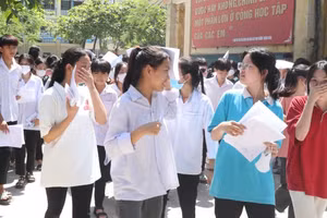 Thí sinh ra khỏi trường thi sau 120 phút làm bài thi môn Toán.