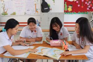 Học sinh lớp 12 Trường iSchool Rạch Giá (Kiên Giang). Ảnh NTCC.