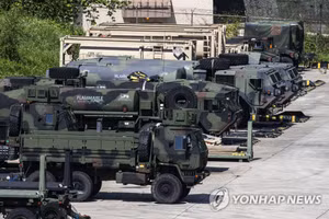 Xe quân sự tại căn cứ Mỹ Camp Casey ở Dongducheon, cách Seoul 40 km về phía bắc.