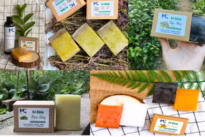 Xà phòng được sản chiết xuất từ tía tô, mướp đắng, nghệ...