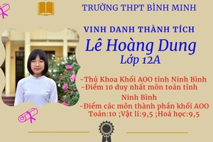 Lê Hoàng Dung, học sinh Trường THPT Bình Minh (Ninh Bình). Ảnh NT.