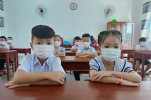 Học sinh lớp Một Trường Tiểu học Hòa Bắc (huyện Hòa Vang) học trực tiếp tại trường từ ngày 18/10.