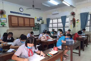 Thí sinh tham dự Hội thi Chúng em với 5 điều Bác Hồ dạy do Phòng GD&ĐT Hải Châu tô chức 