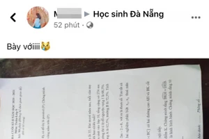 Đê kiểm tra môn Toán lớp 9 được đăng trên group Học sinh Đà Nẵng chỉ 30 phút sau khi đề được phát ra. 