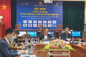 Họp ban tổ chức tại trung tâm điều hành Kỳ thi kỹ năng nghề quốc gia