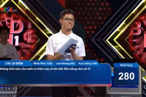 Nam sinh Trường THPT chuyên Trần Phú (Hải Phòng) chiến thắng thuyết phục tại trận thi tháng Olympia