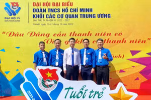 Các đại biểu Đoàn TNCS Hồ Chí Minh Bộ GD&ĐT dự Đại hội Đoàn Khối các cơ quan Trung ương. 
