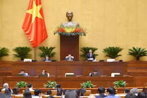 Phó Chủ tịch Quốc hội Nguyễn Khắc Định điều hành Phiên họp.