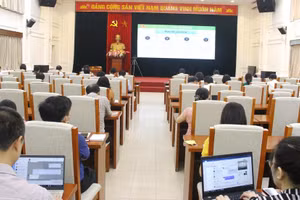 Toàn cảnh Hội nghị tại điểm cầu Đảng uỷ Bộ GD&ĐT