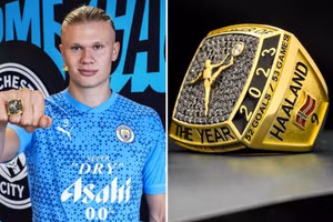 Cận cảnh nhẫn vàng siêu giá trị Haaland vừa được tặng