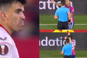 Trọng tài quên rút thẻ đỏ ở bán kết Europa League