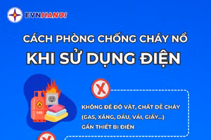 EVNHANOI khuyến cáo sử dụng điện an toàn sau vụ hỏa hoạn tại Cầu Giấy
