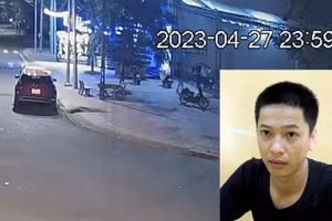 Hiện trường (ảnh lớn) nơi Triều (ảnh nhỏ) dùng súng bắn người.