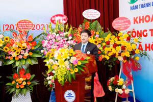 TS. Nguyễn Hiệp Thương - Trưởng khoa CTXH phát biểu tại buổi lễ.