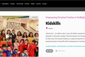 Hình ảnh giới thiệu Dự án KidSkills trên Website của Chương trình.