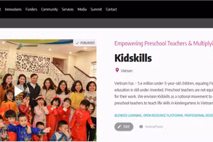 Hình ảnh giới thiệu Dự án KidSkills trên Website của Chương trình.