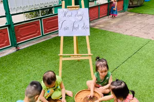 Trường Mầm non Búp sen xanh (quận Liên Chiểu, TP Đà Nẵng) tổ chức các hoạt động dạy học thông qua trò chơi. 