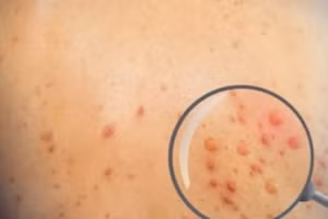 Người mắc đậu mùa khỉ sẽ phát ban sau 3 ngày đầu của bệnh. Ảnh minh họa.