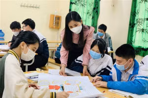 Giờ học Ngữ văn của cô trò Trường THCS Nguyễn Du (Thanh Hóa). Ảnh: INT