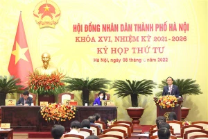 Quang cảnh Kỳ họp thứ tư HĐND Thành Hà Nội khóa XVI.