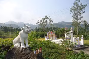 Theo sự tích, hổ vì ân hận đã hóa đá bên mộ ân nhân và sau đó được người dân tôn làm thần hổ - ông ba mươi.