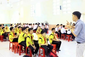 Tiết học kỹ năng sống của học sinh Trường THCS Giảng Võ (Hà Nội). Ảnh minh họa: Nguyễn Lâm