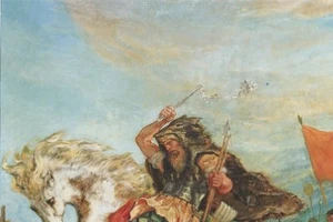 Tranh vẽ Attila trên lưng ngựa, của họa sĩ nổi tiếng người Pháp, Eugène Delacroix.