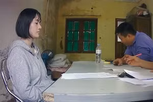 Vũ Tuyết Mai tại cơ quan điều tra.