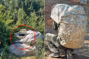 Tấm ngụy trang Kit-300 có thể khiến cho người khoác nó "biến thành" tảng đá.