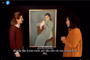 Nhà đấu giá Aguttes khẳng định bức tranh “Cô gái bên chim bồ câu” của Lương Xuân Nhị. Ảnh cắt từ video.