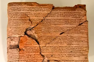 Hiệp ước hòa bình Kadesh khắc trên tấm bảng bằng đất sét trưng bày tại Bảo tàng Neues ở Berlin, Đức. 