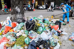 Phần lớn việc thu gom rác thải vẫn tiến hành theo hình thức thủ công.
