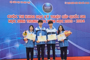 Đoàn học sinh tỉnh Lào Cai tham gia Cuộc thi nghiên cứu KHKT cấp quốc gia.