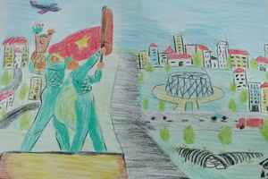 Tác phẩm dự thi của học sinh huyện Mường Nhé, tỉnh Điện Biên