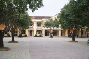 Trường THCS Hà Huy Tập, TP Vinh, Nghệ An. Ảnh: Hồ Lài.