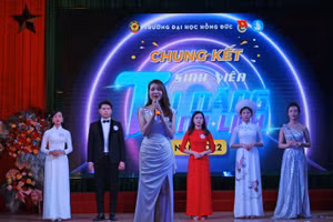 Sinh viên Trường Đại học Hồng Đức tại hội thi Sinh viên tài năng – thanh lịch 2022.