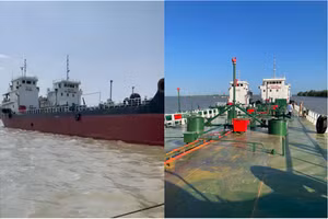 Tàu Nhật Minh 07 và Tàu Nhật Minh 09 có trọng tải 1.500 tấn bắt giữ ngày 24/2/2021.